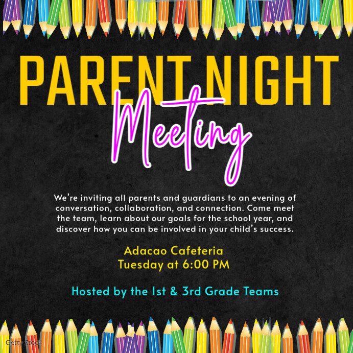 Black Maximalist Parent Night Meeting  Instagram Post template