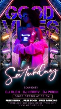 Black Maximalist Party Digital Display (9:16) template