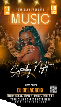 Black Maximalist Party Flyer Business Card template