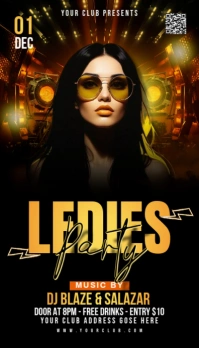 Black Maximalist Party Flyer Business Card template