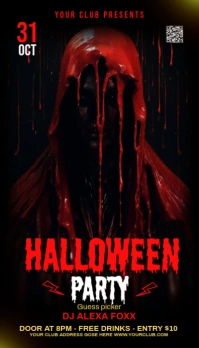 Black Maximalist Party Flyer Business Card template