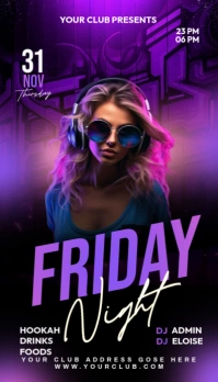 Black Maximalist Party Flyer Business Card Wizytówka template