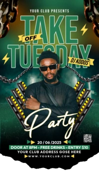 Black Maximalist Party Flyer Business Card Ikhadi Lebhizinisi template