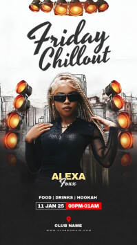 Black Maximalist Party Flyer Digital Display (9:16) template