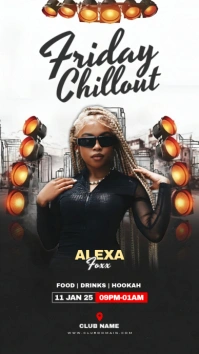 Black Maximalist Party Flyer Digital Display (9:16) template