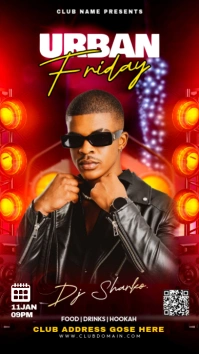 Black Maximalist Party Flyer Digital Display (9:16) template