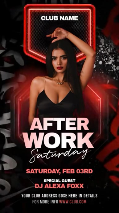 Black Maximalist Party Flyer Digital Display (9:16) template
