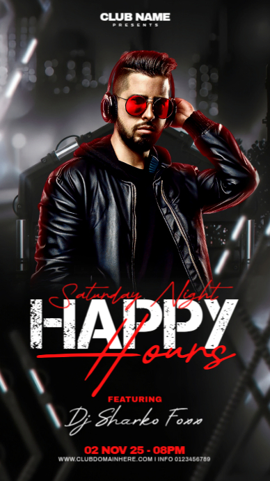 Black Maximalist Party Flyer Digital Display (9:16) template