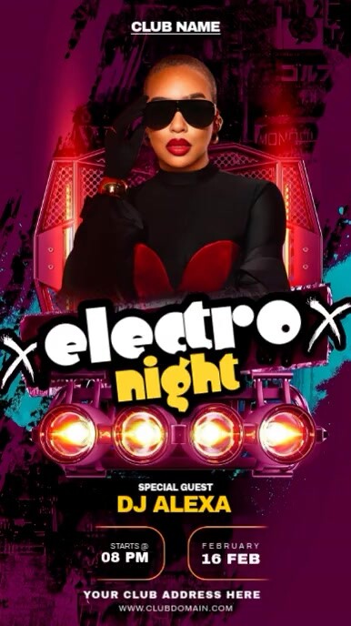 Black Maximalist Party Flyer Digital Display (9:16) template