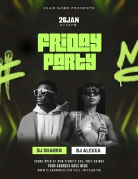 Black Maximalist Party Flyer Flyer (us Letter) template