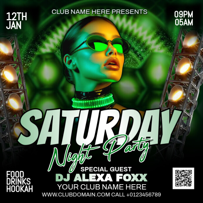 Black Maximalist Party Flyer Instagram Post Template | PosterMyWall