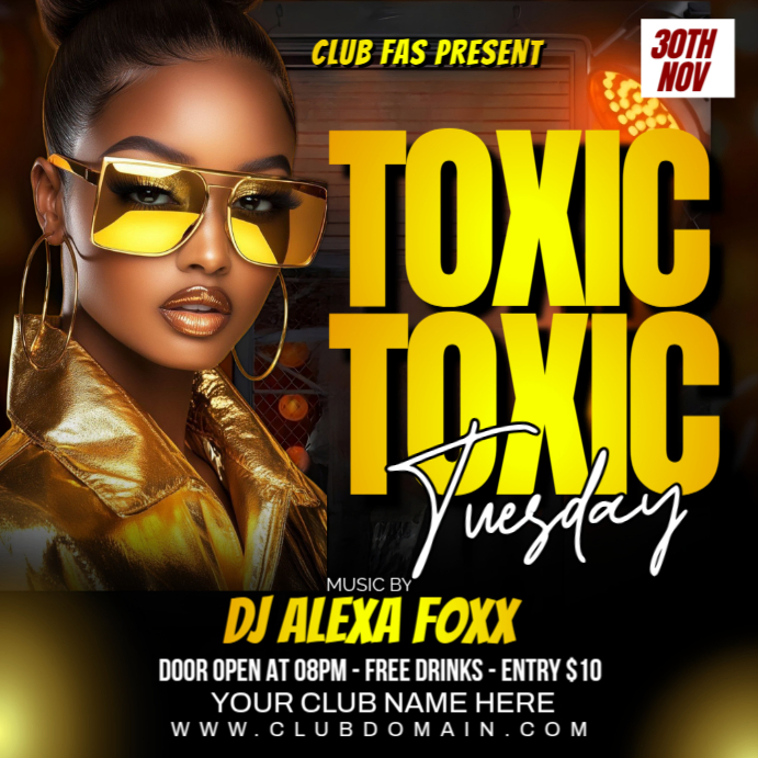 Black Maximalist Party Flyer Instagram Post Template | PosterMyWall
