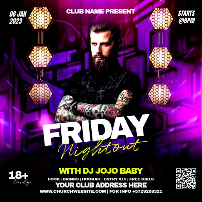 Black Maximalist Party Flyer Instagram Post Template | PosterMyWall