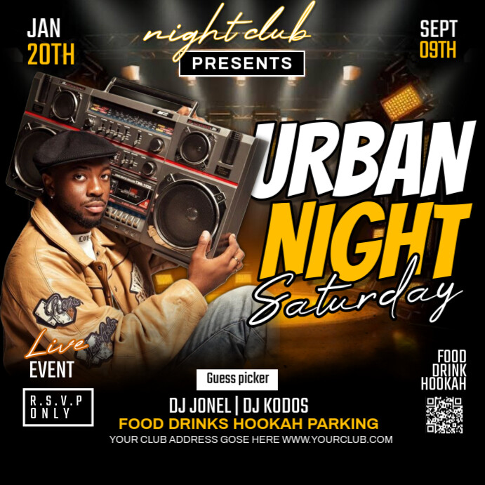 Black Maximalist Party Flyer Instagram Post Template | PosterMyWall