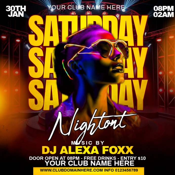 Black Maximalist Party Flyer Instagram Post Template | PosterMyWall