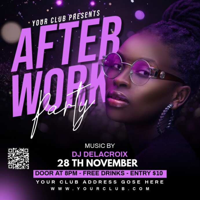 Black Maximalist Party Flyer Instagram Post Template | PosterMyWall