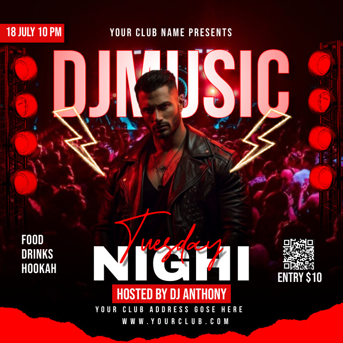 Black Maximalist Party Flyer Instagram Post Template | PosterMyWall