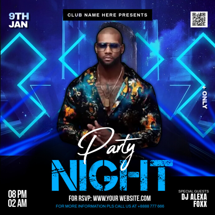 Black Maximalist Party Flyer Instagram Post Template | PosterMyWall