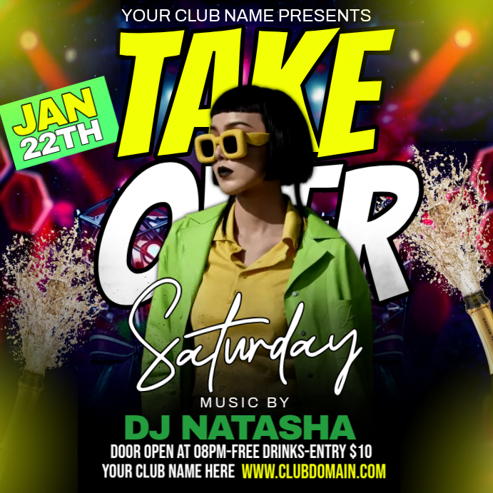 Black Maximalist Party Flyer Instagram Post Template | PosterMyWall