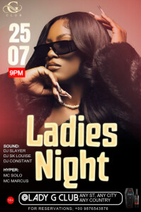 Black Maximalist Party Flyer / Ladies Night Poster template