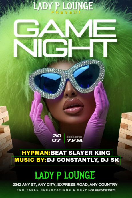 Black Maximalist Party Flyer Poster Cartaz template