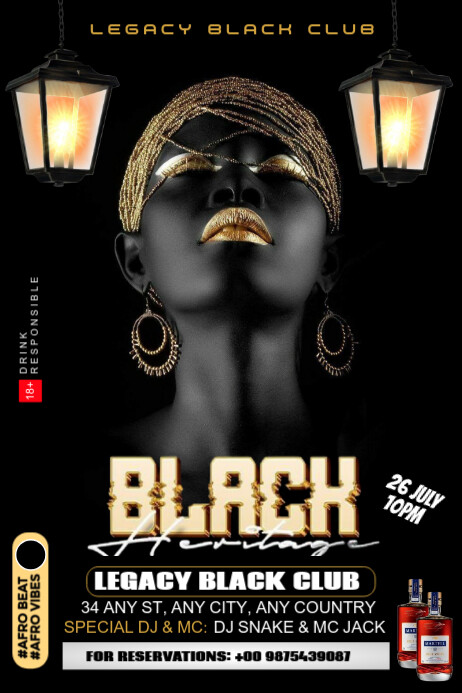 Black Maximalist Party Flyer Poster โปสเตอร์ template