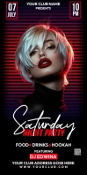 Black Maximalist Party Flyer Roll Up Banner 3 易拉宝 3' × 6' template