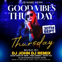 Black Maximalist Party Flyer Square (1:1) template