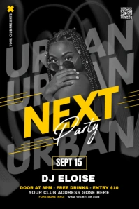 Black Maximalist Party Flyer Tumblr Graphic template