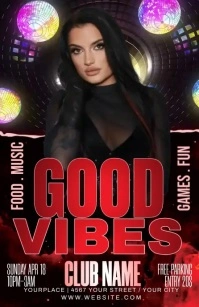 Black Maximalist Party Half Page Wide Media Página Ancho template