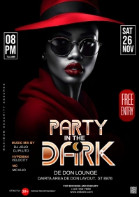Black Maximalist Party In The Dark Flyer A4 template
