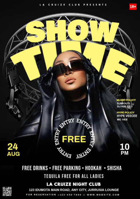 Black Maximalist Party Night A4 Template | PosterMyWall