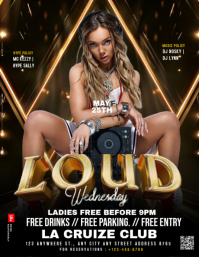 Black Maximalist Party Night Club  Flyer (us Letter) Iflaya (Incwadi ye-US) template