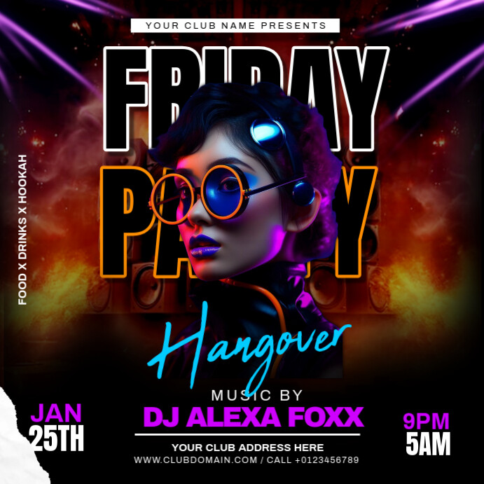 Black Maximalist Party Night Instagram Post Template | PosterMyWall