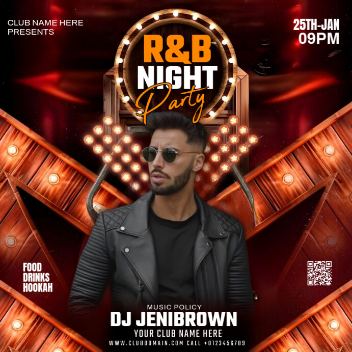 Black Maximalist Party Night Instagram Post Template | PosterMyWall