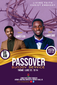 Viola Passover Sunday Service Poster Template