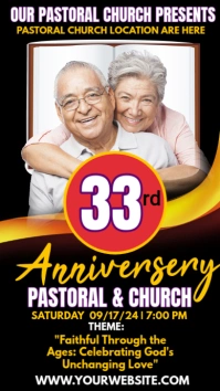 Black Maximalist Pastoral & Church Anniversary Instagram Story Instagram-Story template