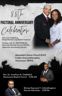 Black Maximalist Pastoral Anniversary Flyers Tabloid template