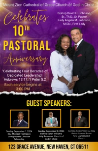 Black Maximalist Pastoral Anniversary Flyers Tabloid template