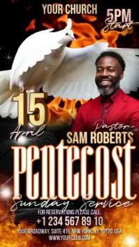 Black Maximalist Pentecost Church Service Digital Display Video template