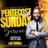 Black Maximalist Pentecost Church Service Instagram Post template