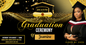 Black Maximalist Personalized Elegant Graduation Magazine Invitation Flyer Instagram Portrait Facebook Shared Image template