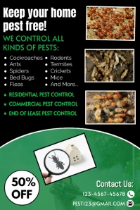 Black Maximalist Pest Control Services Poster Iphosta template