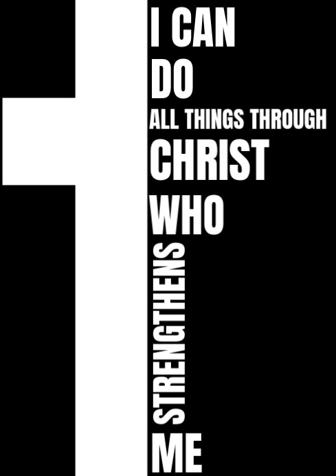Black Maximalist Philippians 4:13 Wall art A3 template