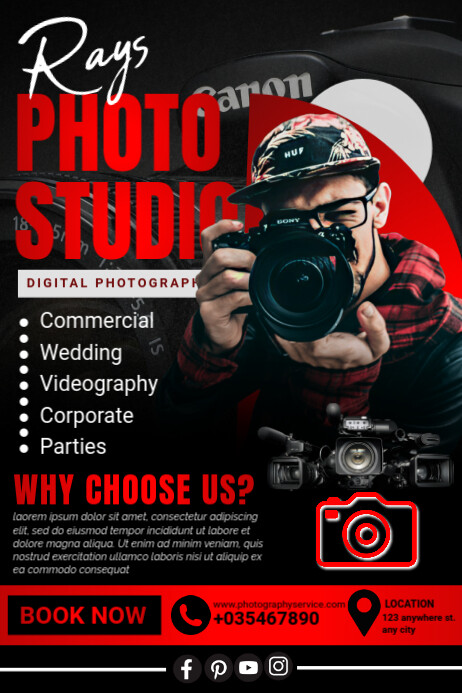 Black Maximalist Photo Studio Poster Template | PosterMyWall