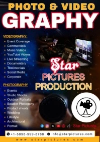 Black Maximalist Photography And Videography Video Ad A5 template