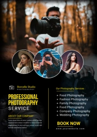 Black Maximalist Photography Services Flyer P A3 template