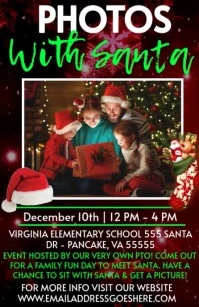 Black Maximalist Photos With Santa Flyer Tabloid template