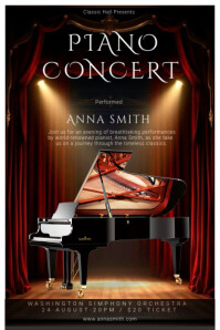 7.57K+ plantillas gratuitas para «Piano concert banner video ...
