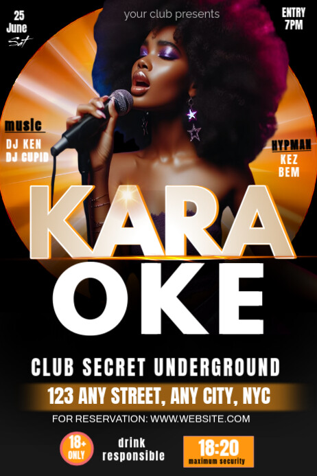 Black Maximalist pitch karaoke Poster Iphosta template